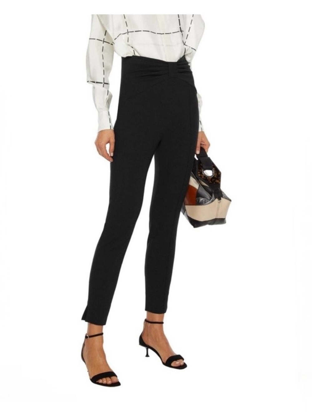 Veronica Beard Black High-Rise Slim Cropped Pants